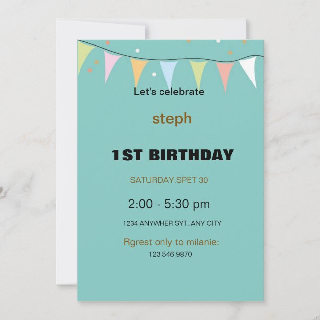 personalised sesame street birthday invite (Front)