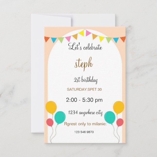 personalised sesame street birthday invite (Front)