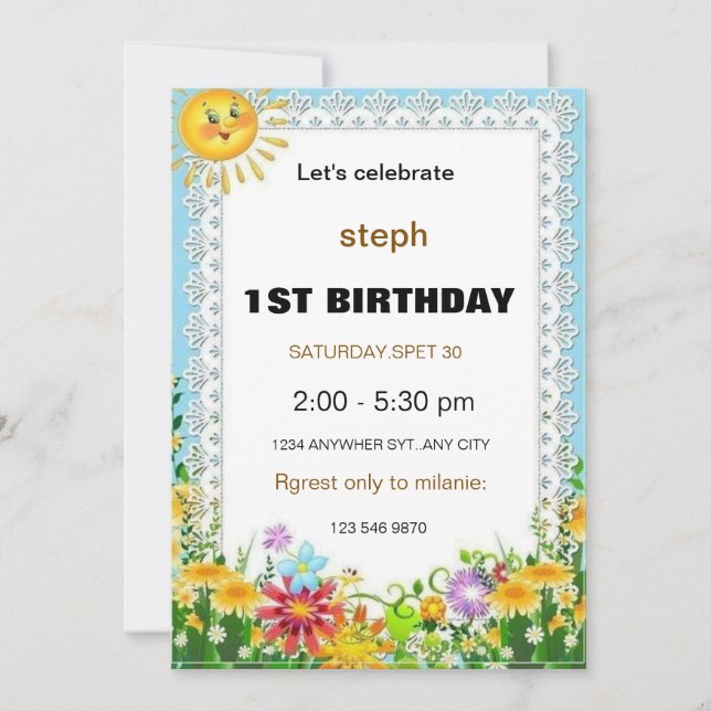 personalised sesame street birthday invite (Front)