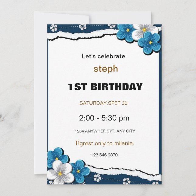 personalised sesame street birthday invite (Front)