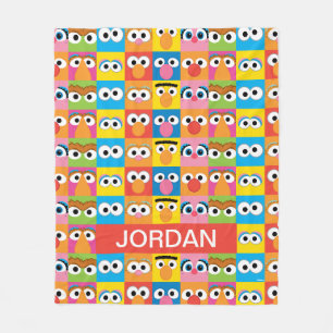 Personalised Sesame Street Character Eyes Pattern Fleece Blanket