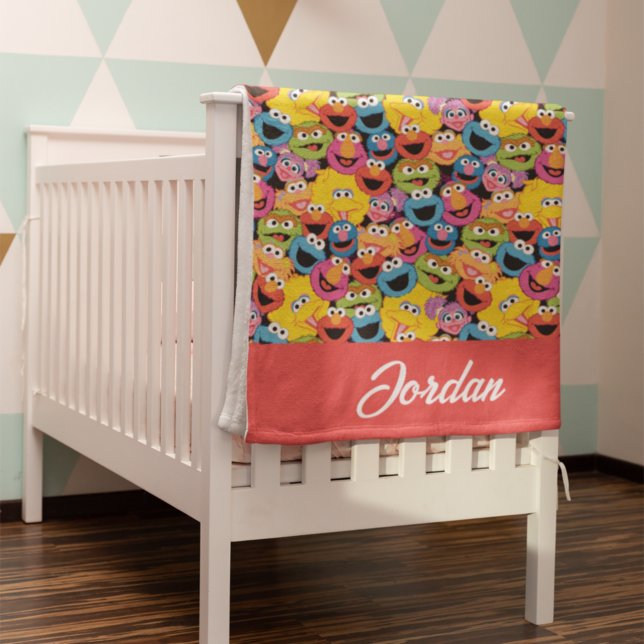 Personalised Sesame Street Character Faces Pattern Fleece Blanket (Creator Uploaded)