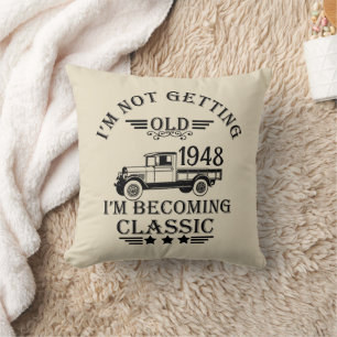 Personalised seventy five vintage 75th birthday cushion