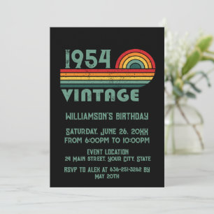 Personalised seventy vintage 70th birthday invitation