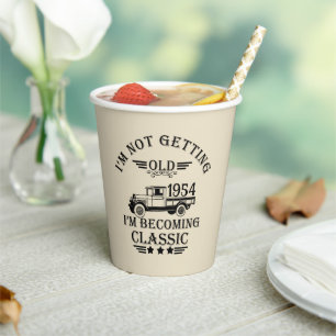 Personalised seventy vintage 70th birthday  paper cups