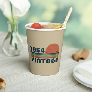 Personalised seventy vintage 70th birthday paper cups
