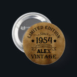 Personalised seventy vintage 70th birthday party 6 cm round badge<br><div class="desc">You can add some originality with this limited edition, premium quality, and original, classy, retro, and vintage-looking birthday graphic design with a cool typography font. This is a great gift idea for men, women, husbands, wives, girlfriends, and boyfriends who will love this one-of-a-kind piece of art. The best unique and...</div>