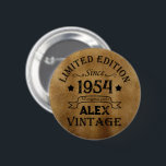 Personalised seventy vintage 70th birthday party 6 cm round badge<br><div class="desc">You can add some originality with this limited edition, premium quality, and original, classy, retro, and vintage-looking birthday graphic design with a cool typography font. This is a great gift idea for men, women, husbands, wives, girlfriends, and boyfriends who will love this one-of-a-kind piece of art. The best unique and...</div>