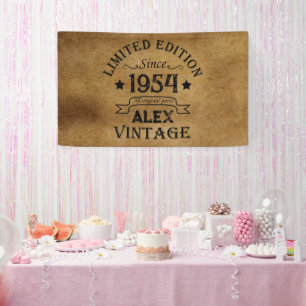 Personalised seventy vintage 70th birthday party banner