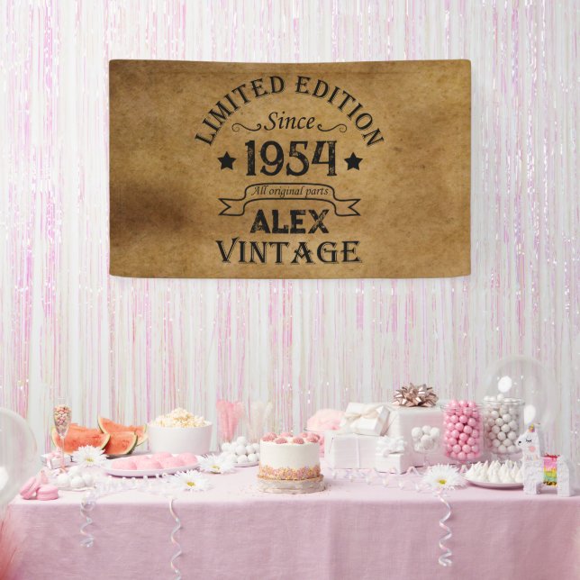 Personalised seventy vintage 70th birthday party banner (Party)