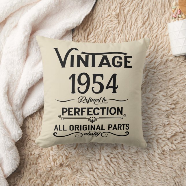 Personalised seventy vintage 70th birthday party cushion (Blanket)