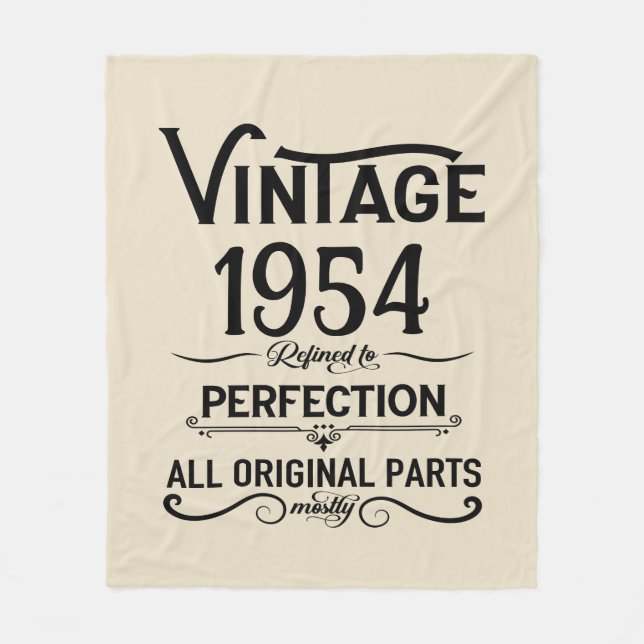 Personalised seventy vintage 70th birthday party fleece blanket (Front)