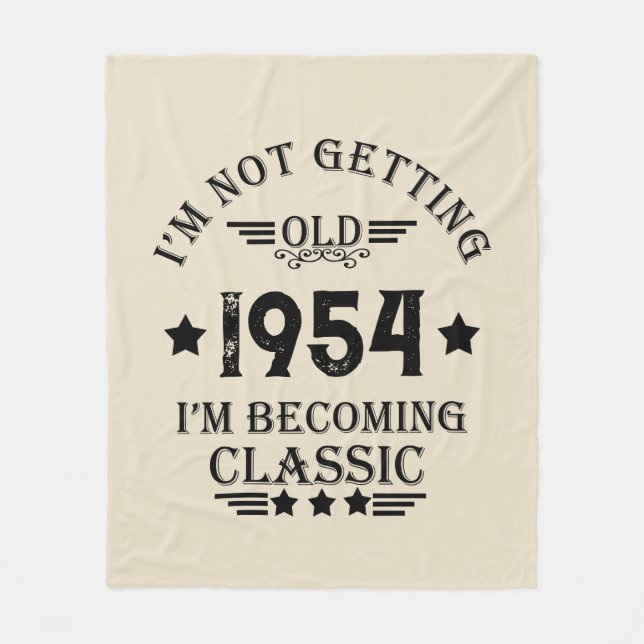 Personalised seventy vintage 70th birthday party fleece blanket (Front)