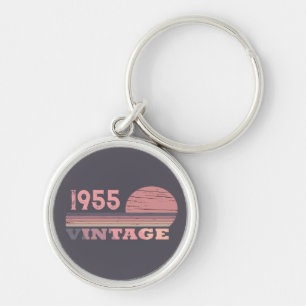 Personalised seventy vintage 70th birthday party key ring