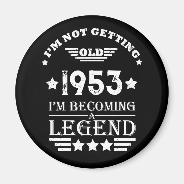 Personalised seventy vintage 70th birthday party magnet (Front)