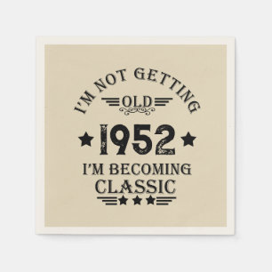Personalised seventy vintage 70th birthday party napkin