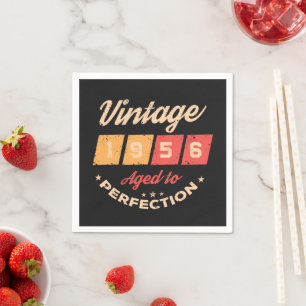 Personalised seventy vintage 70th birthday party napkin