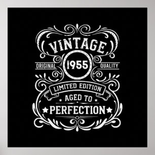 Personalised seventy vintage 70th birthday party poster