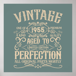 Personalised seventy vintage 70th birthday party poster
