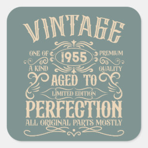 Personalised seventy vintage 70th birthday party square sticker