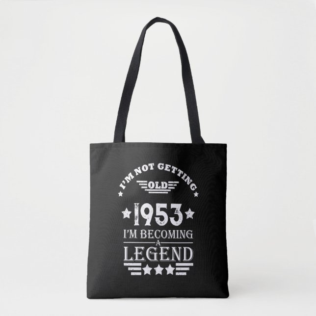 Personalised seventy vintage 70th birthday party tote bag (Front)