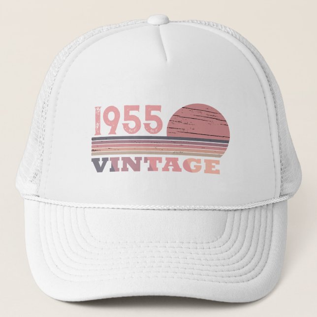 Personalised seventy vintage 70th birthday party trucker hat (Front)