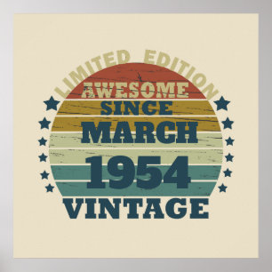 Personalised seventy vintage 70th birthday poster
