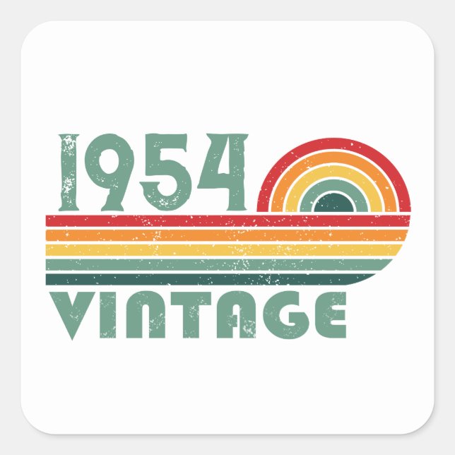 Personalised seventy vintage 70th birthday square sticker (Front)