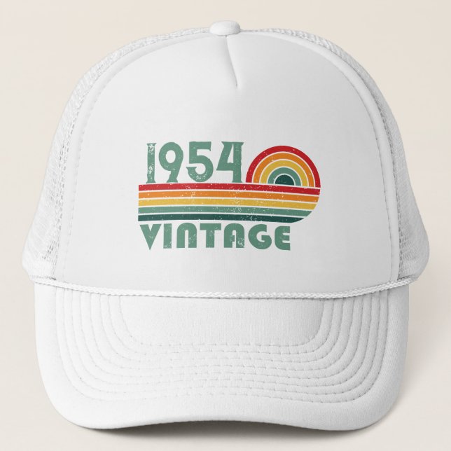 Personalised seventy vintage 70th birthday trucker hat (Front)