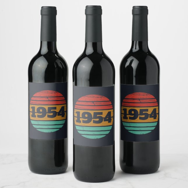 Personalised seventy vintage 70th birthday  wine label (Bottles)