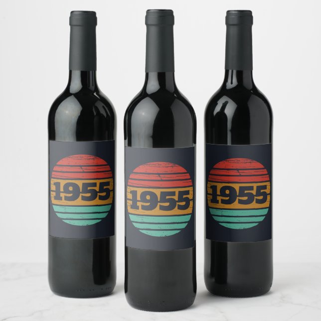 Personalised seventy vintage 70th birthday  wine label (Bottles)