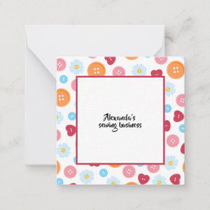 Personalised sewing Button Pattern Craft Card