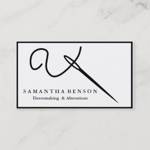 Personalised Sewing Needle Thread Seamstress Business Card