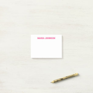 Personalised Shadow Monogram Initial Pink Post-it Notes