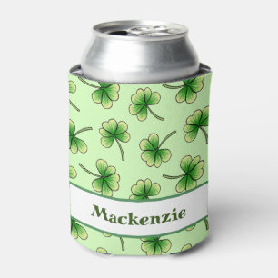 Personalised Shamrock Light Green St Patrick's Day Can Cooler