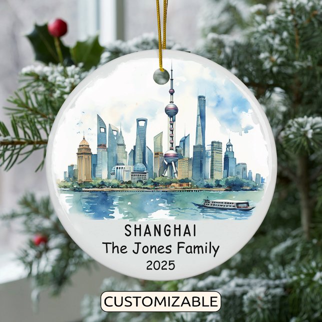 Personalised Shanghai Ornament, China Ceramic Tree Decoration (Creator Uploaded)