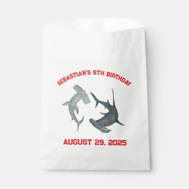 Personalised Shark Favour Bag  (Front)
