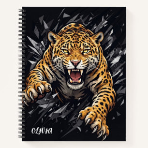 Personalised Shattered Jaguar Spiral Notebook