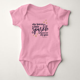 Personalised She Leaves A Sparkle Pink Baby Bodysuit