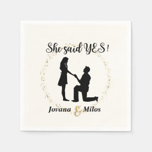 Personalised She said Yes Engagement Plate Napkin