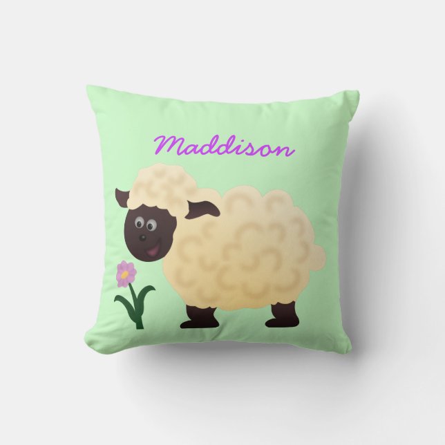 Personalised Sheep Graphic Throw Pillows (Front)