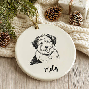 Personalised Sheepdog Dog Christmas Ceramic Tree Decoration