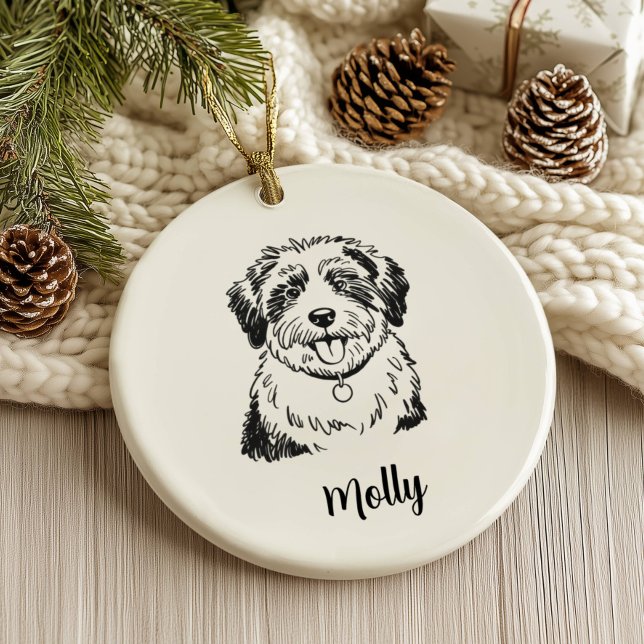 Personalised Sheepdog Dog Christmas Ceramic Tree Decoration (Creator Uploaded)