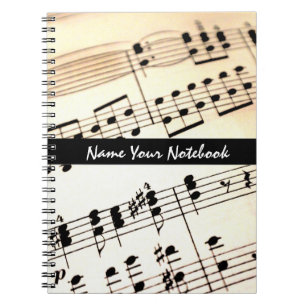 Personalised Sheet Music Notes Notebook