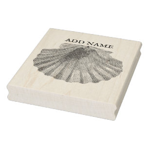 Personalised Shell Maple Wood Stamp