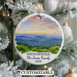 Personalised Shenandoah National Park, Virginia Ceramic Tree Decoration