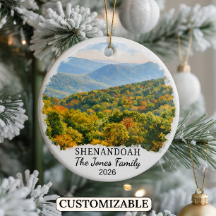 Personalised Shenandoah National Park, Virginia Ceramic Tree Decoration