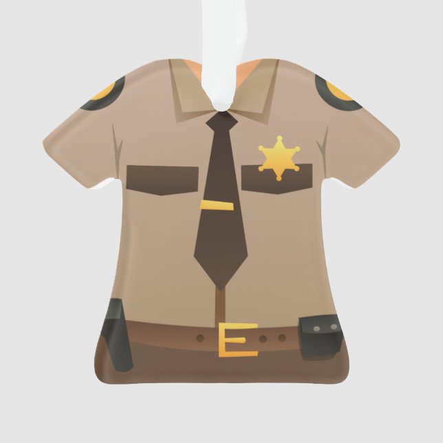 Personalised Sheriff Christmas Holiday Ornament (Front)