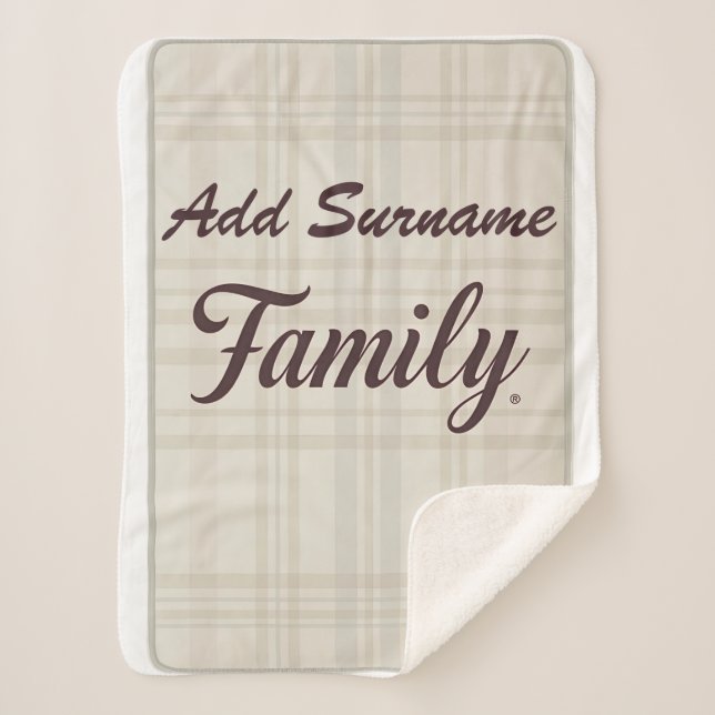 Personalised Sherpa Blanket | Custom Family Name (Front)