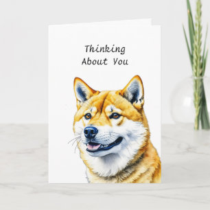 Personalised Shiba Inu Thinking About You Card